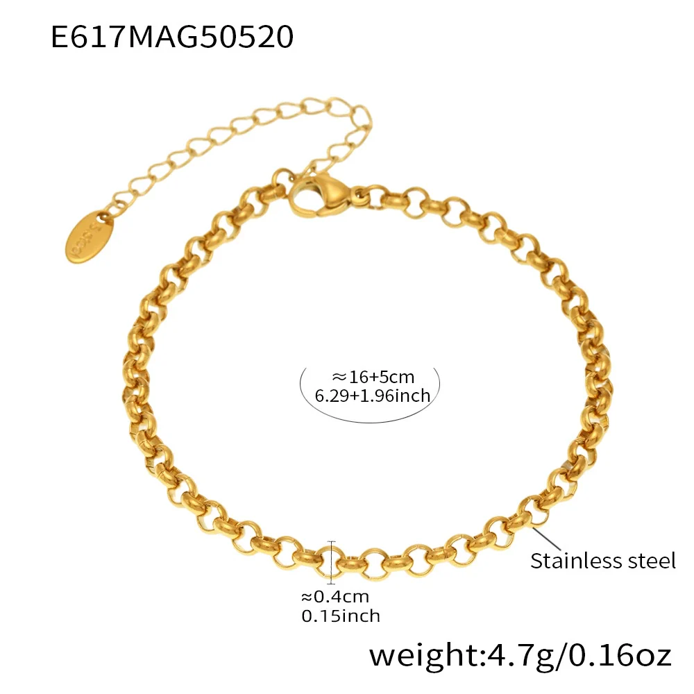 Wholesale Geometric Ferris Wheel Stainless Steel 18K Gold Plated Diy Bracelet For Women - Image 7