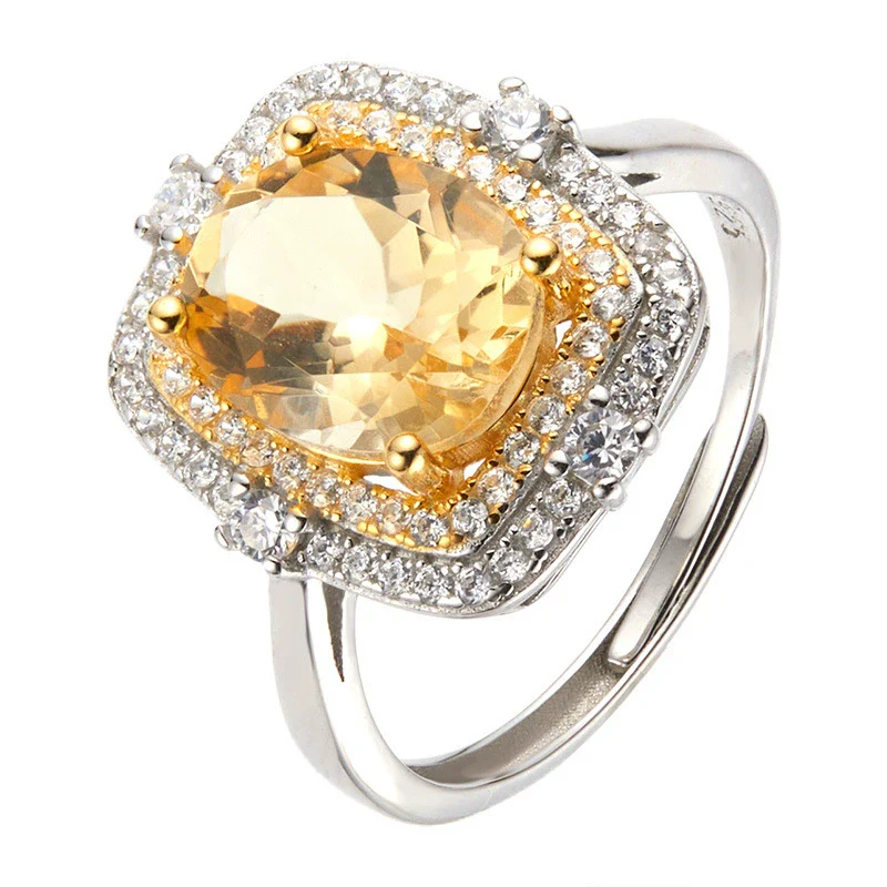 Wholesale Geometric Gem Set 925 Sterling Silver Ring For Women - Image 5