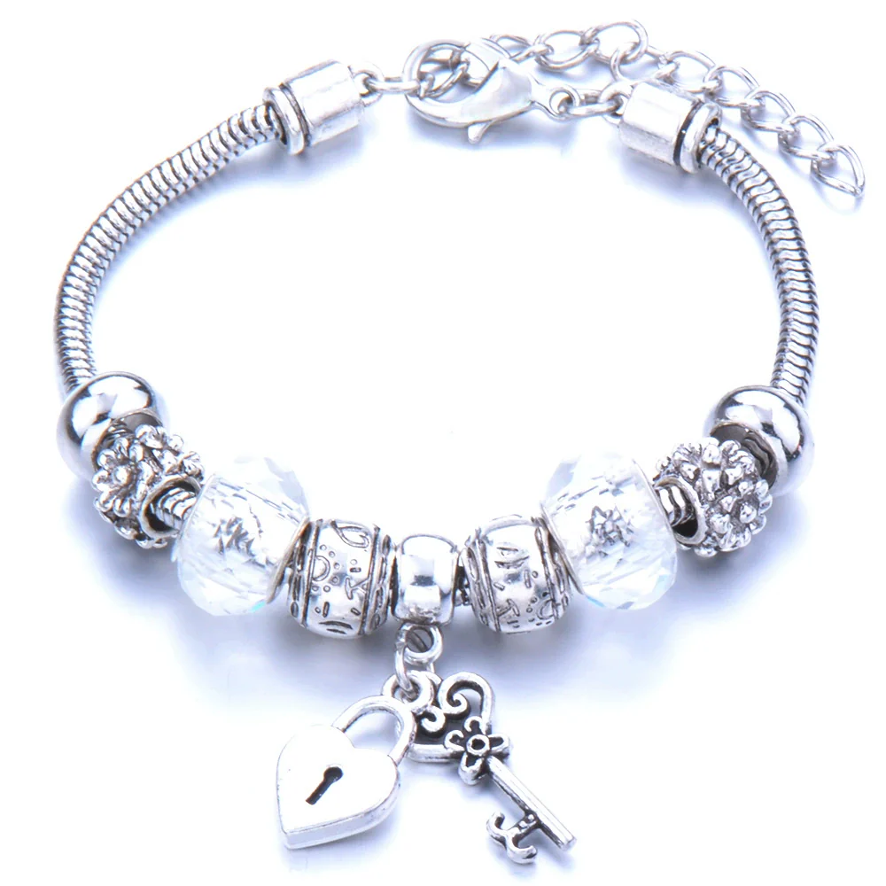 Wholesale Geometric Handmade Alloy Beaded Bracelet With Crown Pendant And Lobster Buckle For Couples - Image 17