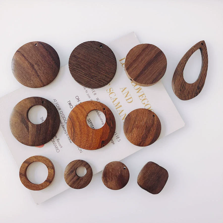 Wholesale Geometric Handmade Brown Original Wood Jewelry Accessories For Earrings