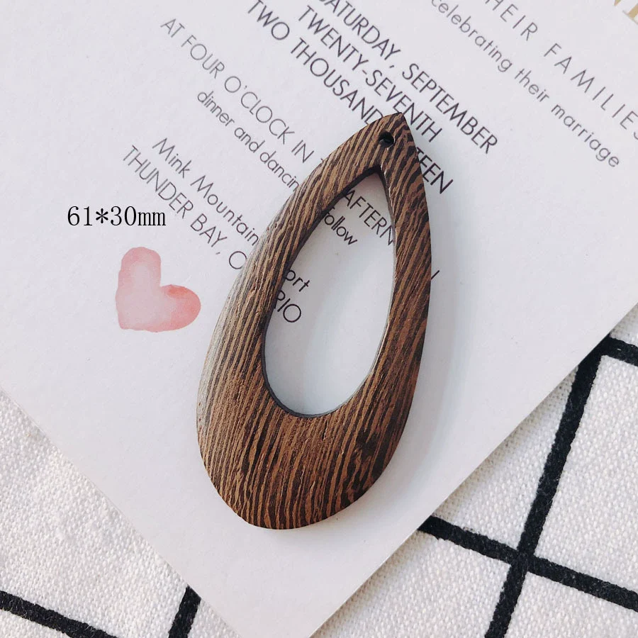 Wholesale Geometric Handmade Brown Original Wood Jewelry Accessories For Earrings - Image 6