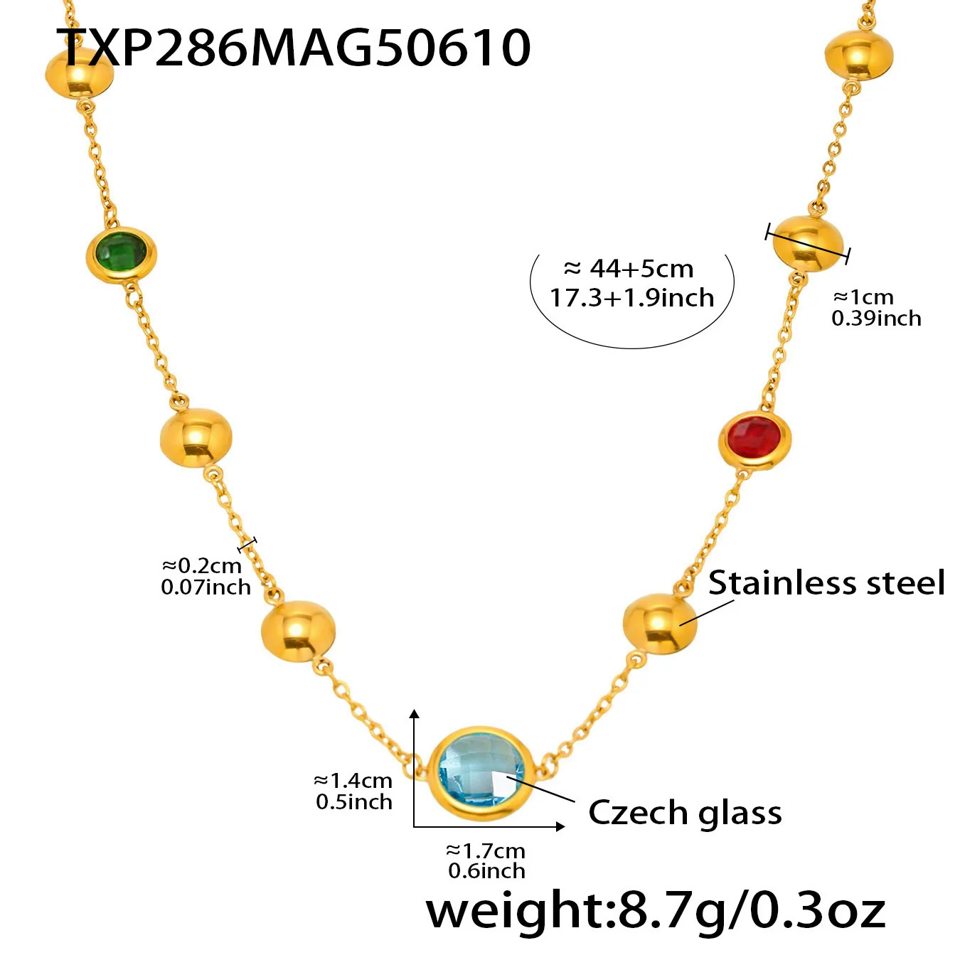 Wholesale Geometric Hollow Circle Splicing Ferris Wheel Design Stainless Steel And Glass Stone Necklace For Women With Electroplating - Image 10