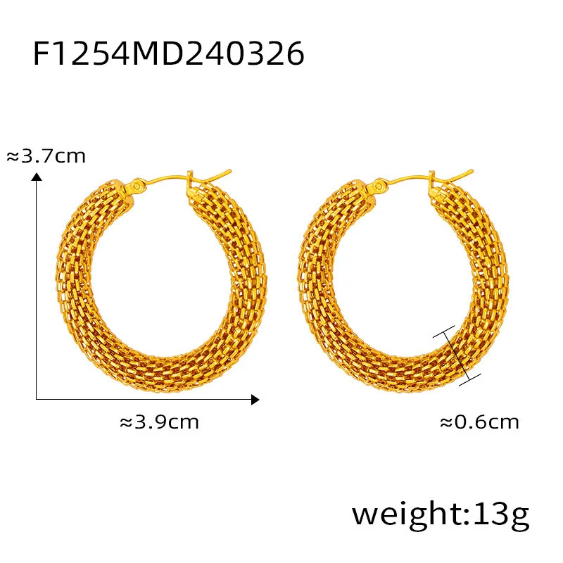 Wholesale Geometric Hollow Ushaped Electroplated Titanium Steel Earrings For Women - Image 7