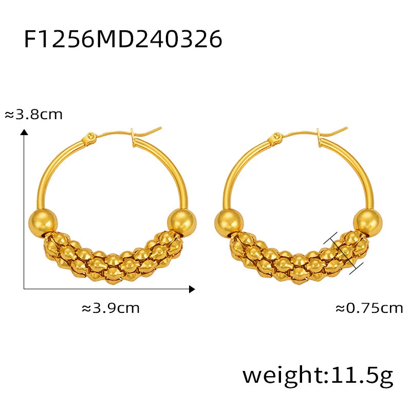 Wholesale Geometric Hollow Ushaped Electroplated Titanium Steel Earrings For Women - Image 9