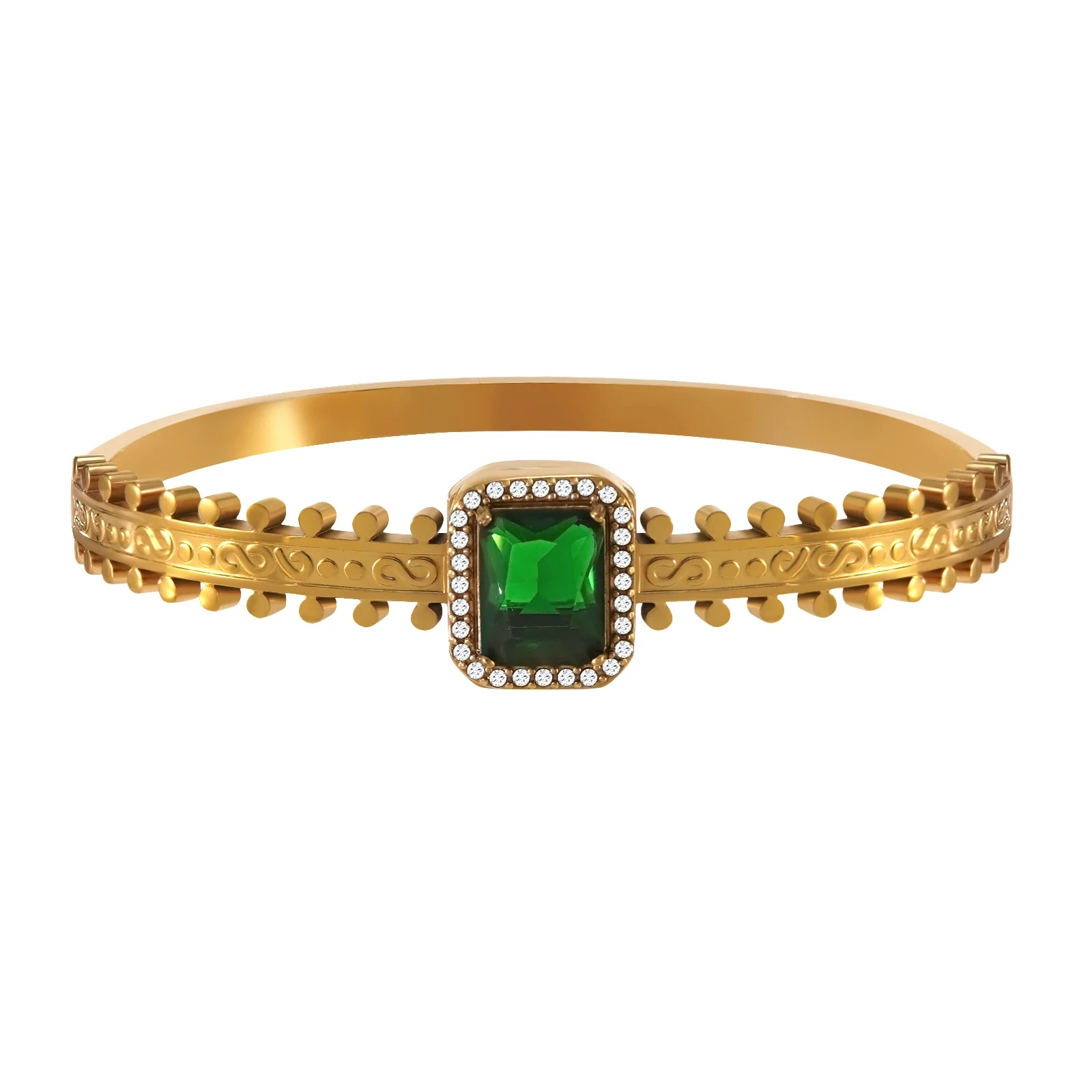 Wholesale Geometric Ins Style Colorful Zircon Stainless Steel Electroplated Bracelet Jewelry - Image 4
