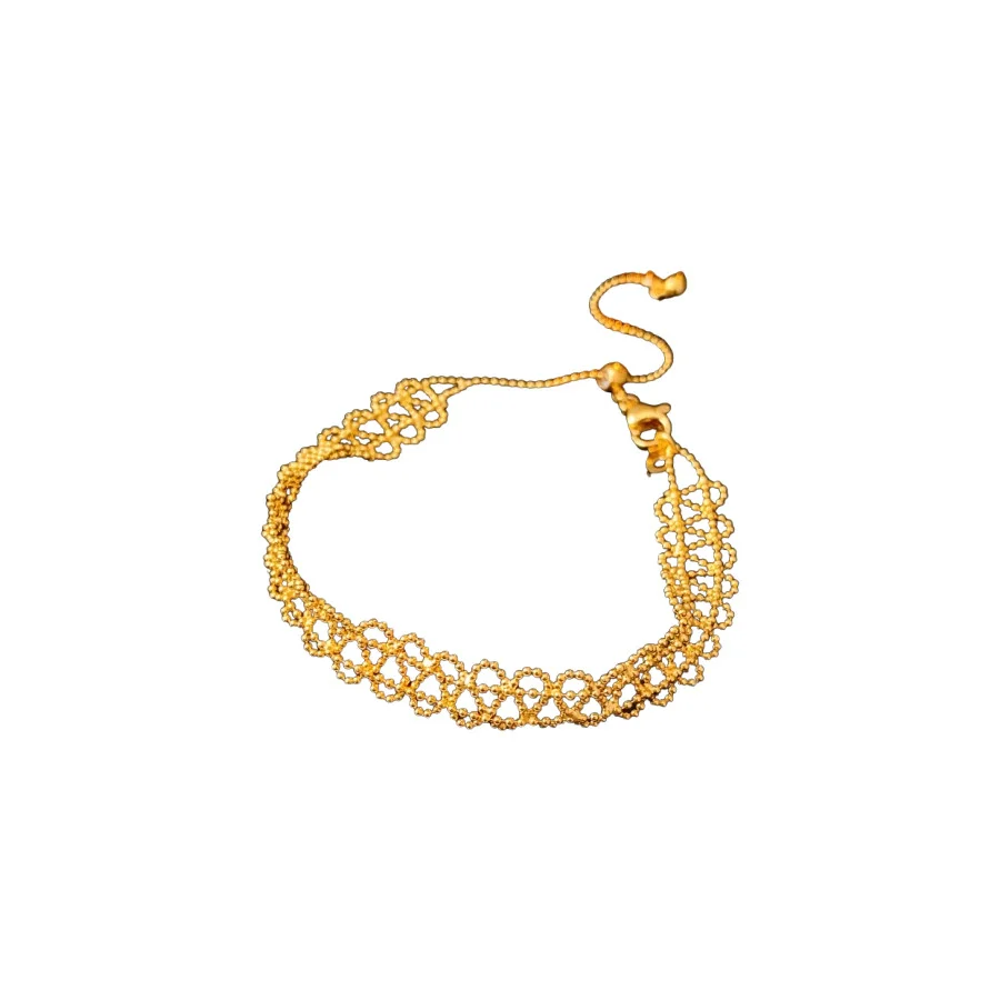 Wholesale Geometric Lace Hollow Bracelet Copper Plastic Real Gold Electroplated For Women - Image 5