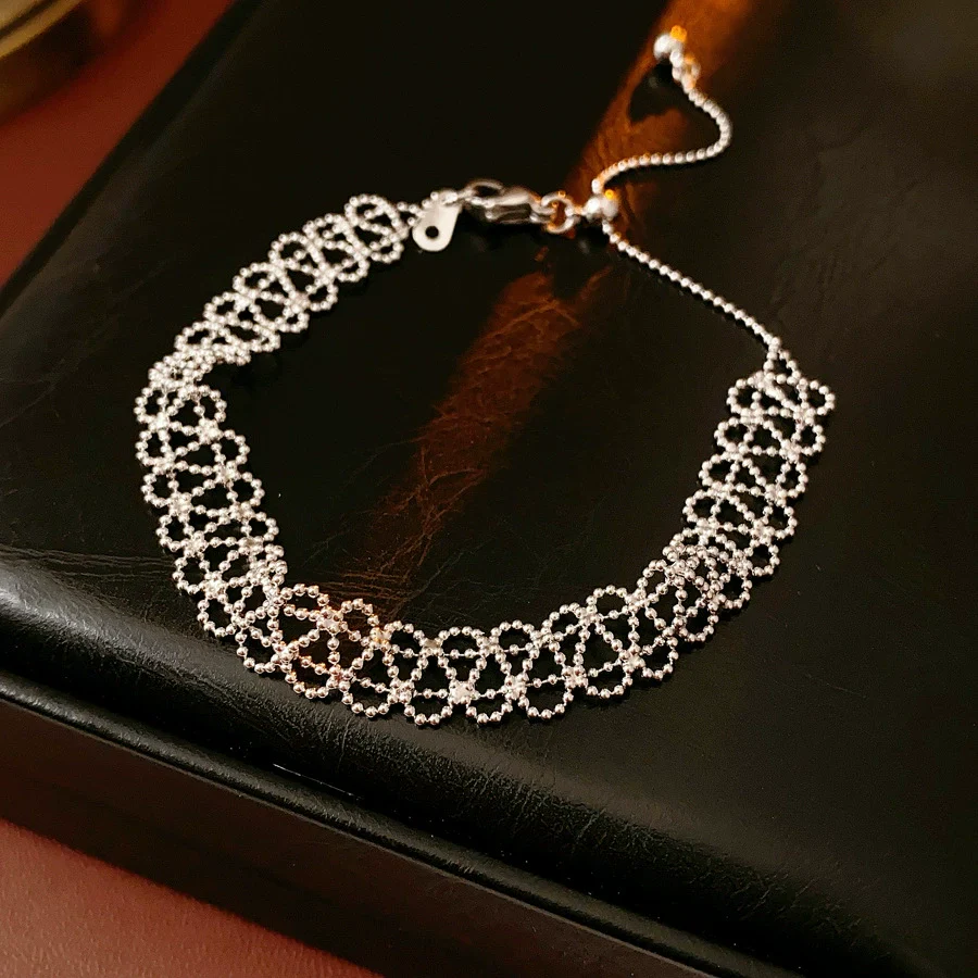 Wholesale Geometric Lace Hollow Bracelet Copper Plastic Real Gold Electroplated For Women - Image 7
