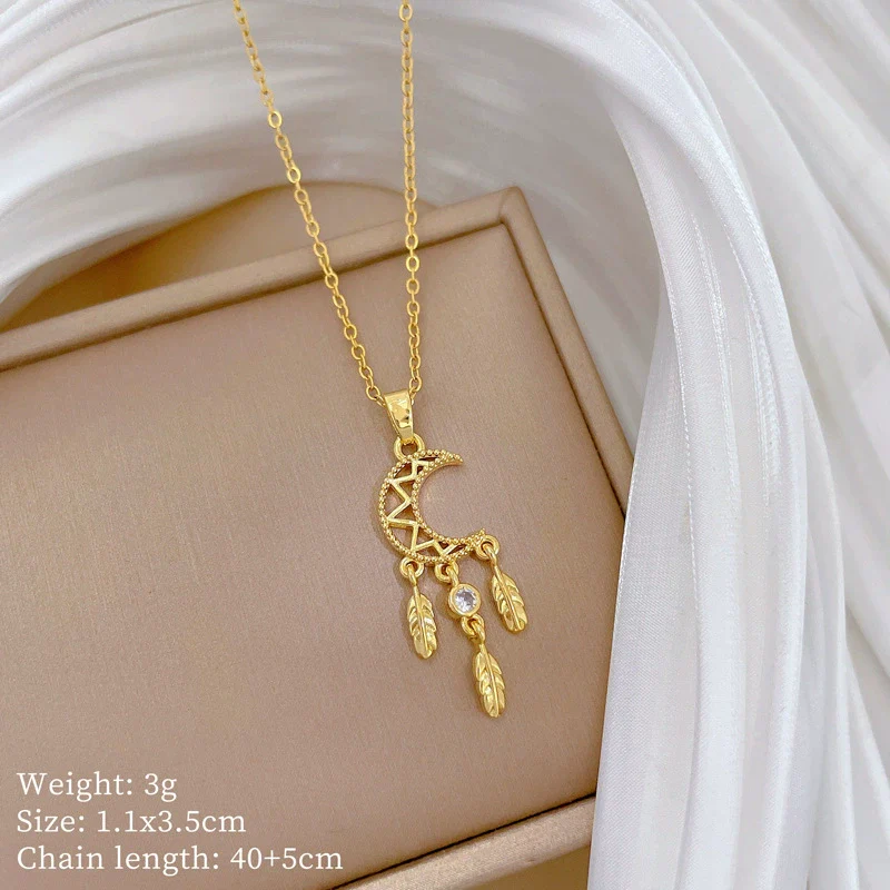 Wholesale Geometric Light Luxury Stainless Steel And Copper Tassel Necklace For Unisex - Image 6