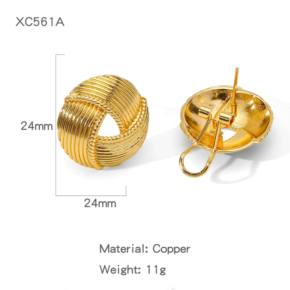 Wholesale Geometric Lines Design Copper Electroplated Women's Earrings - Image 14