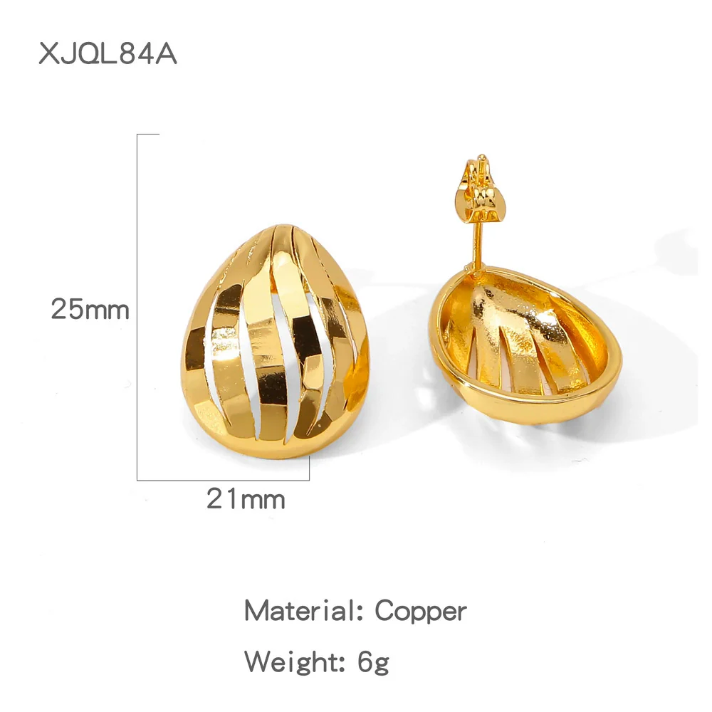 Wholesale Geometric Lines Design Copper Electroplated Women's Earrings - Image 17