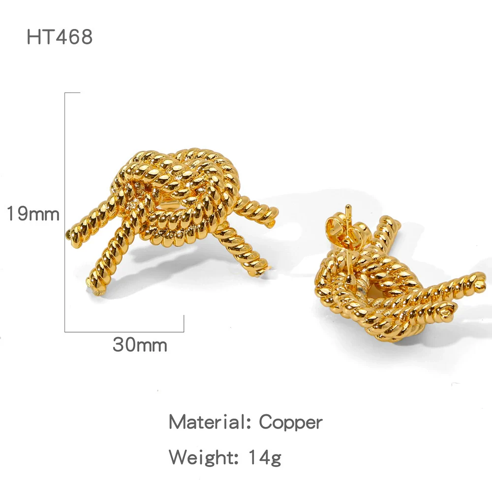 Wholesale Geometric Lines Design Copper Electroplated Women's Earrings - Image 6