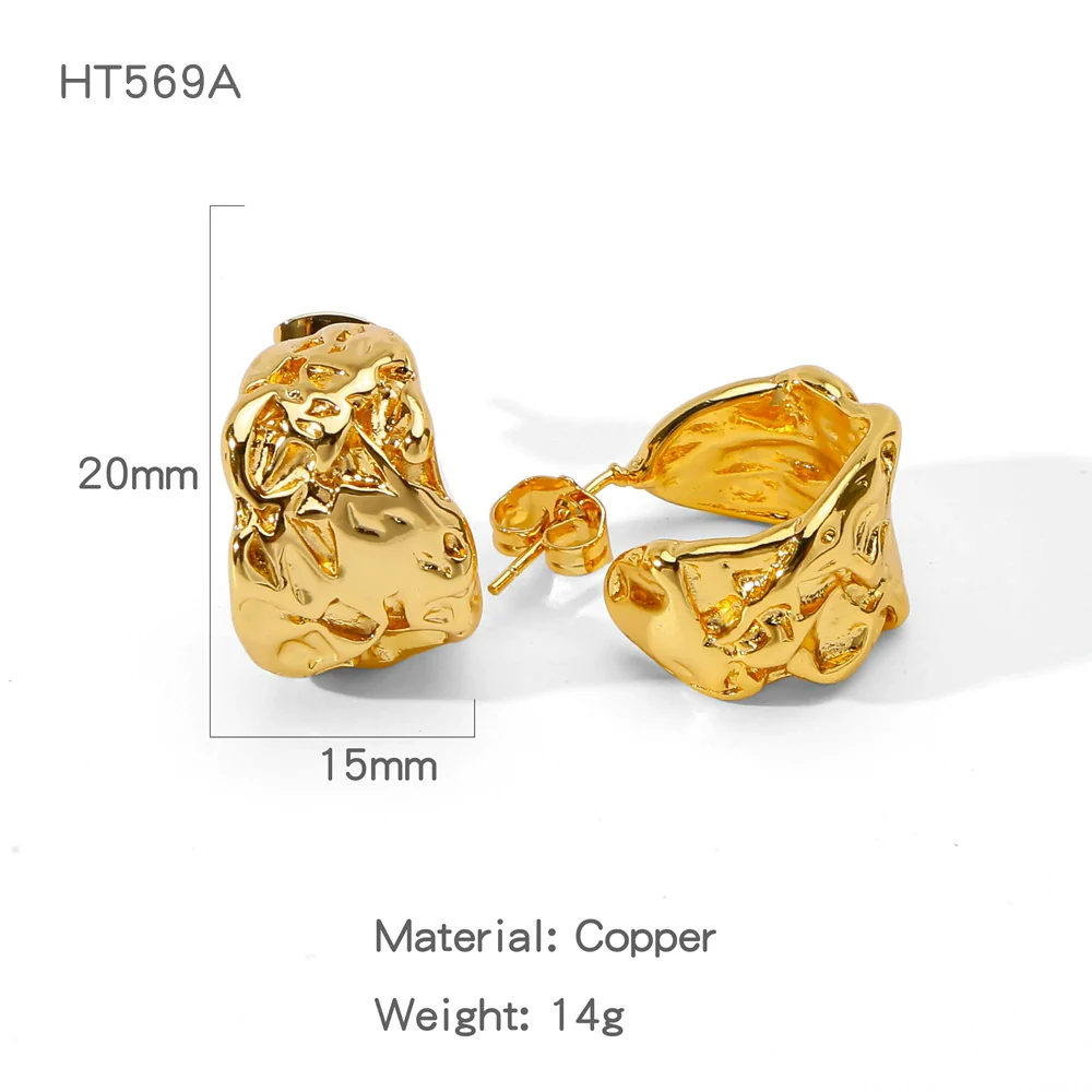 Wholesale Geometric Lines Design Copper Electroplated Women's Earrings - Image 7