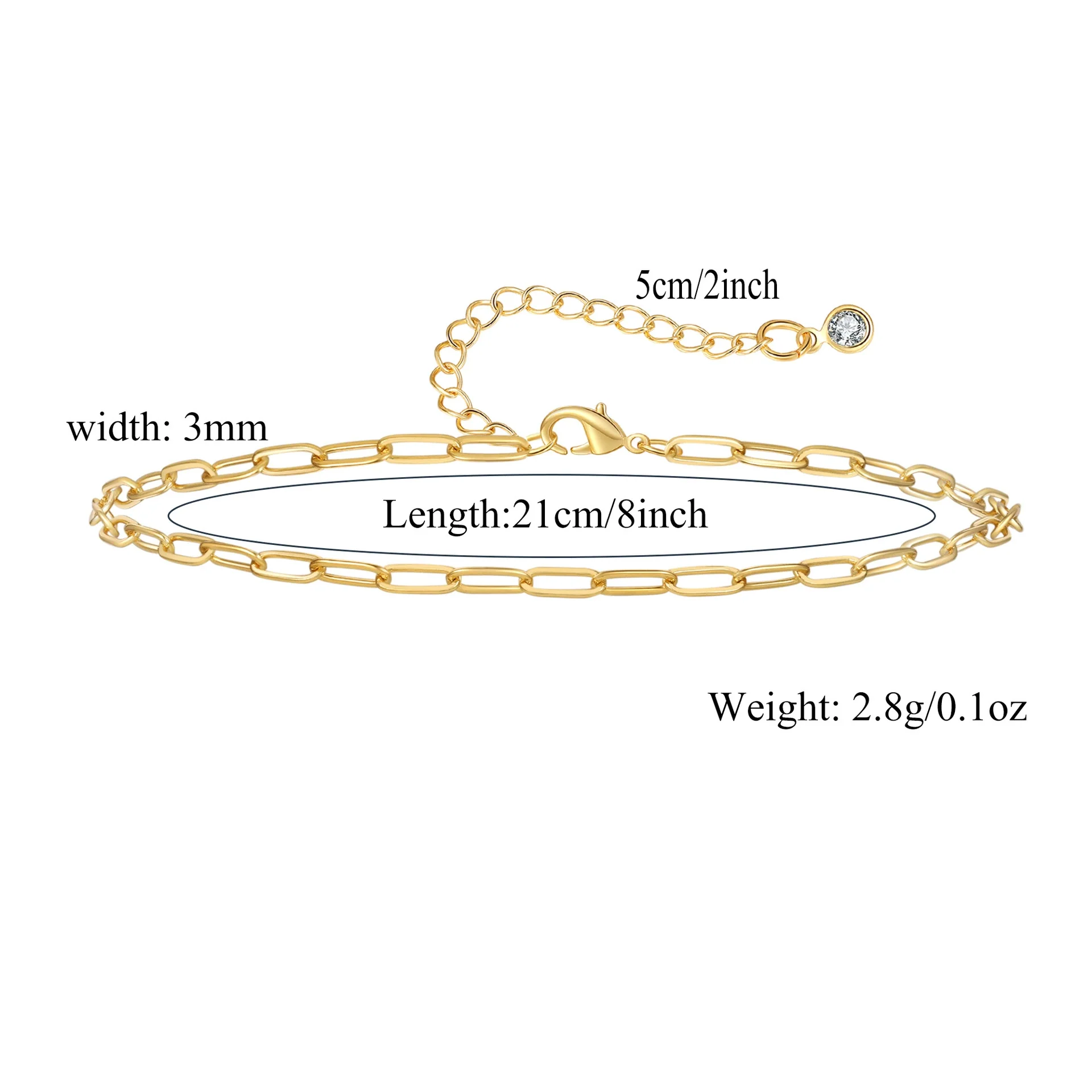 Wholesale Geometric Minimalist Copper Real Gold Plated Anklet For Women - Image 9