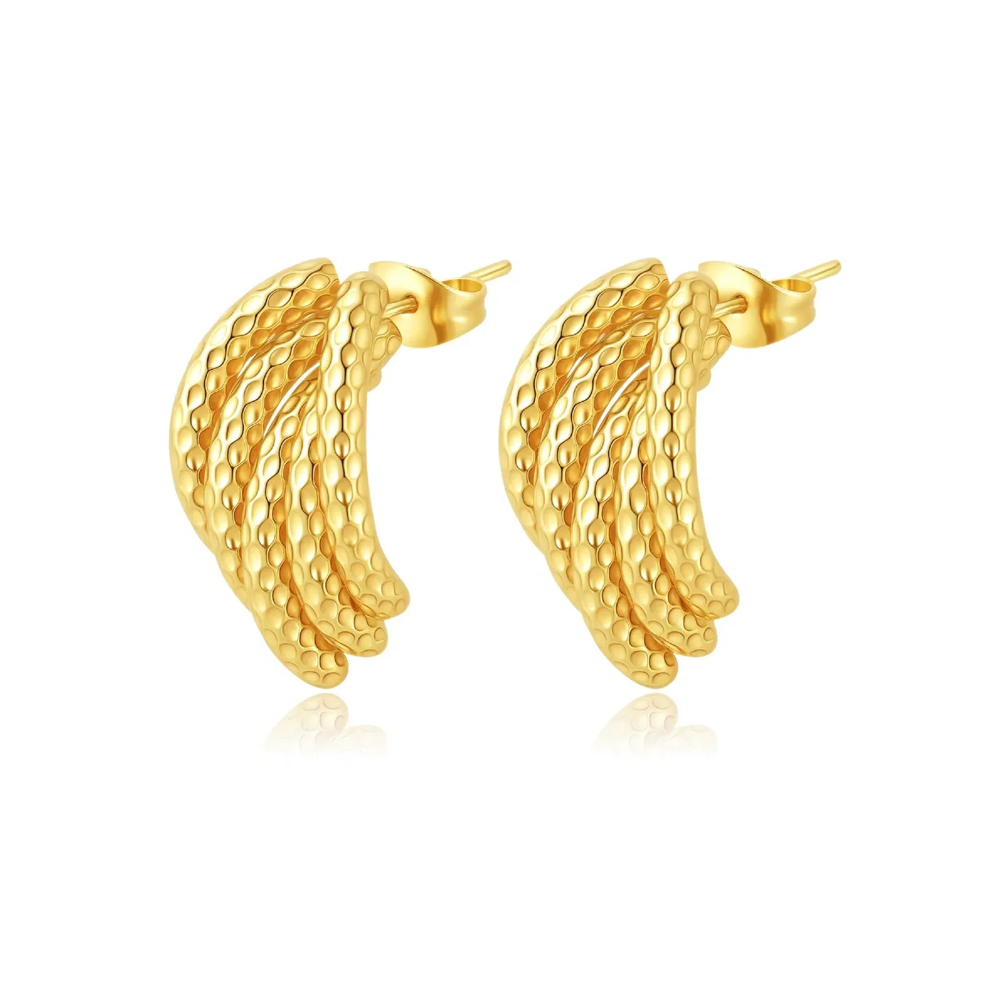 Wholesale Geometric Multilayer Titanium Steel Earrings Electroplated Light Luxury Fashion Jewelry - Image 11