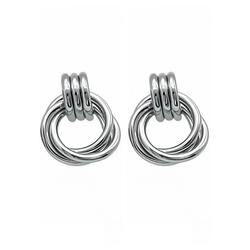 Wholesale Geometric Multilayer Titanium Steel Earrings Electroplated Light Luxury Fashion Jewelry - Image 6