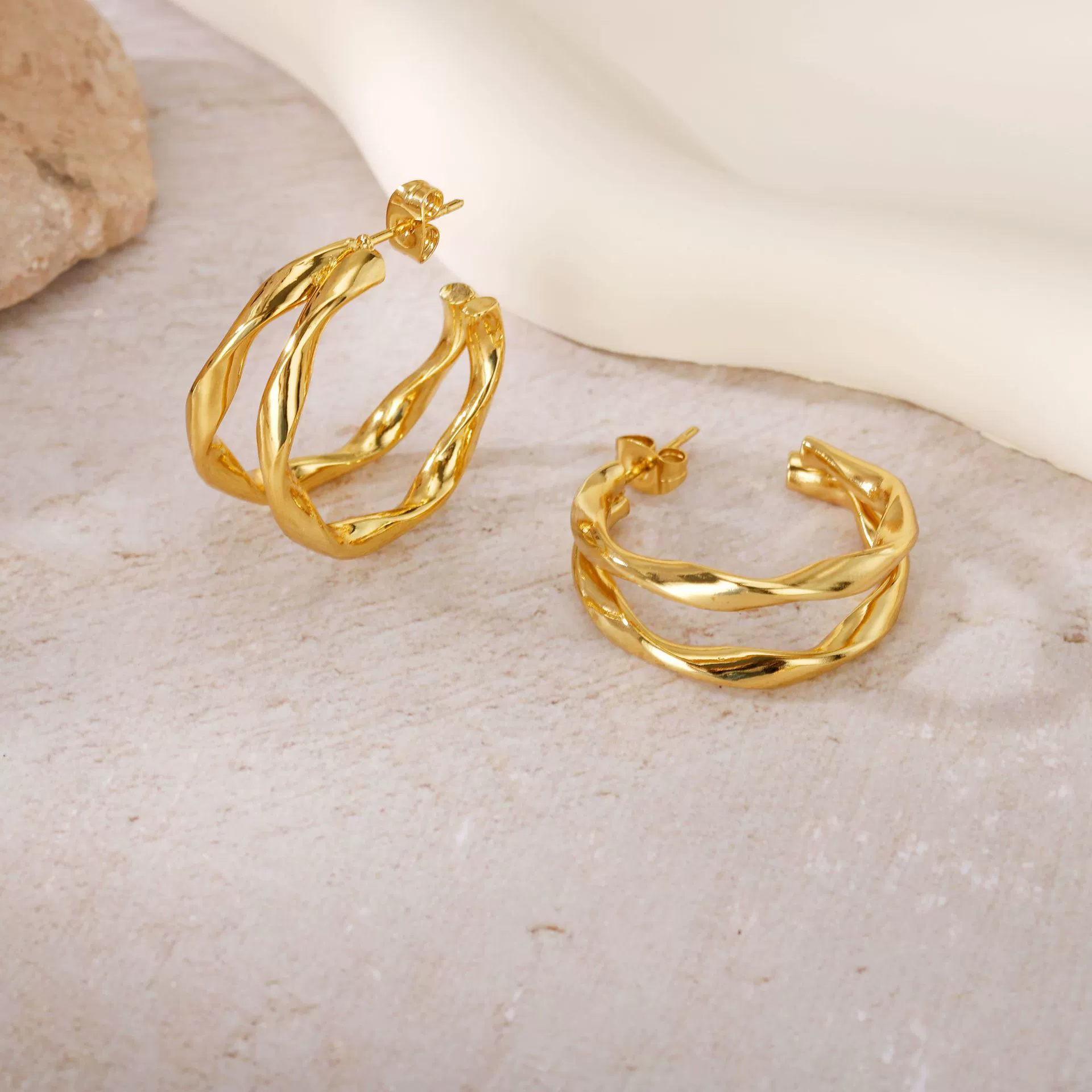 Wholesale Geometric Patchwork Titanium Steel Earrings With Electroplating For Women - Image 11