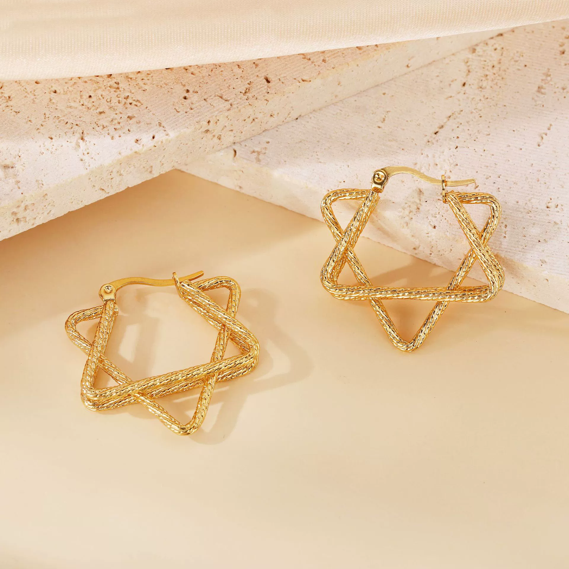 Wholesale Geometric Patchwork Titanium Steel Earrings With Electroplating For Women - Image 19