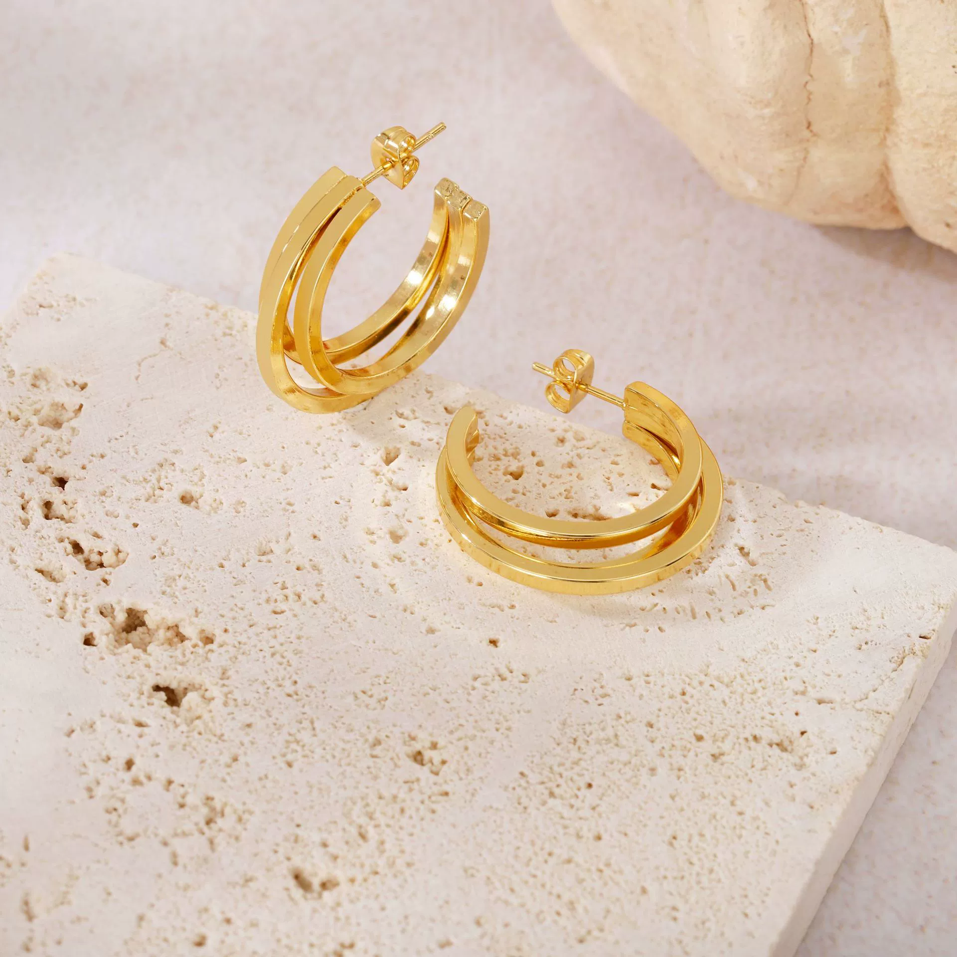 Wholesale Geometric Patchwork Titanium Steel Earrings With Electroplating For Women - Image 25