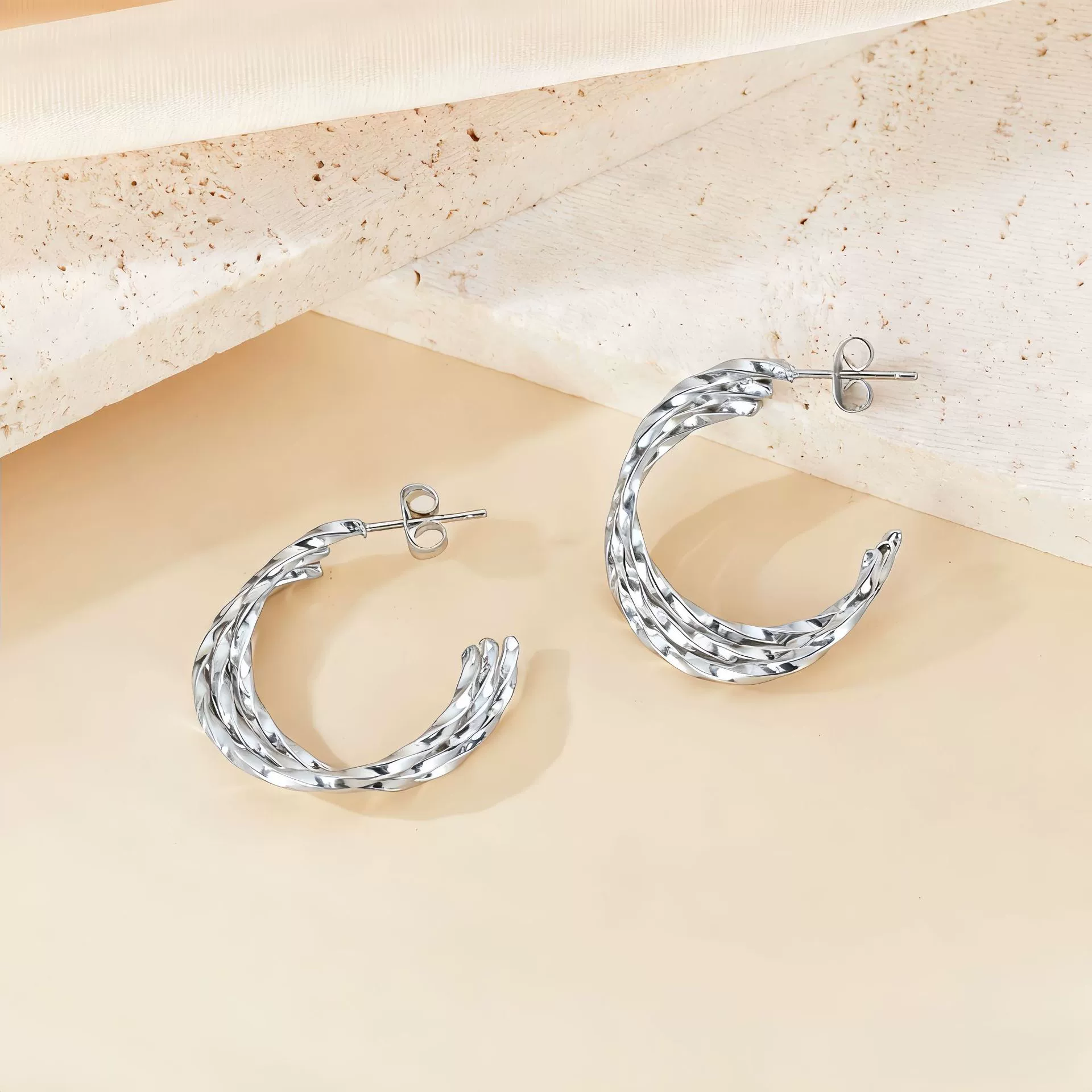 Wholesale Geometric Patchwork Titanium Steel Earrings With Electroplating For Women - Image 26
