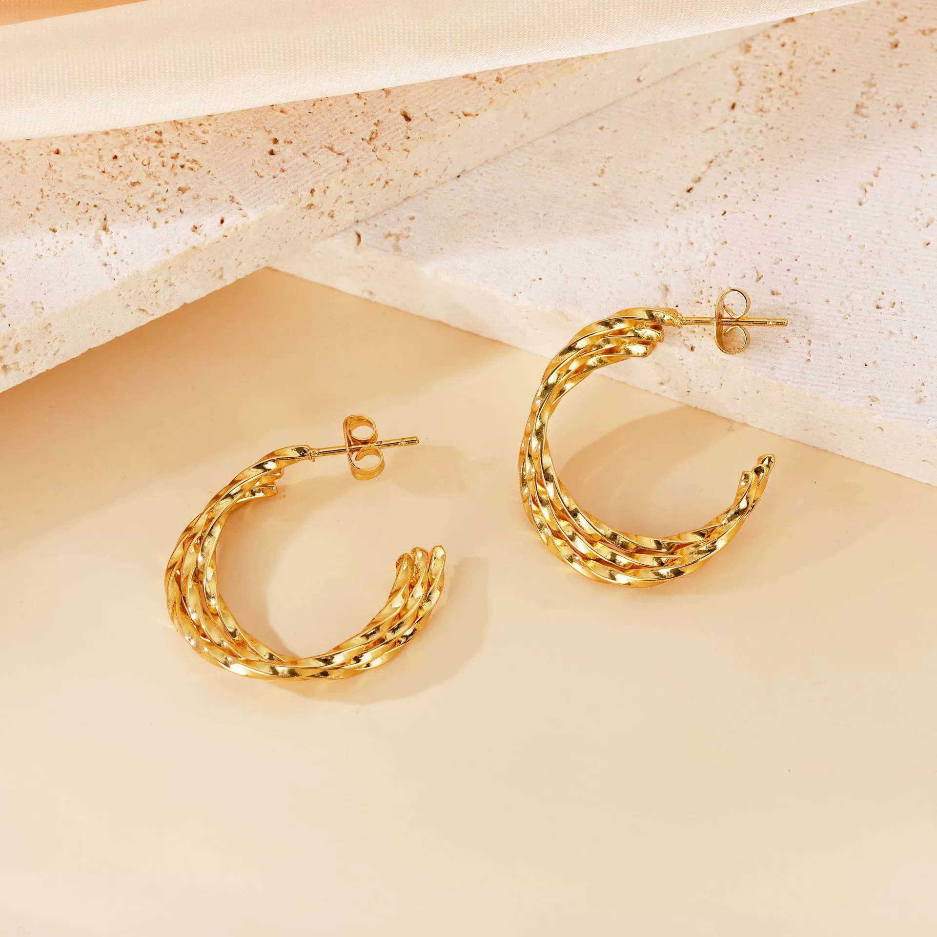 Wholesale Geometric Patchwork Titanium Steel Earrings With Electroplating For Women - Image 27