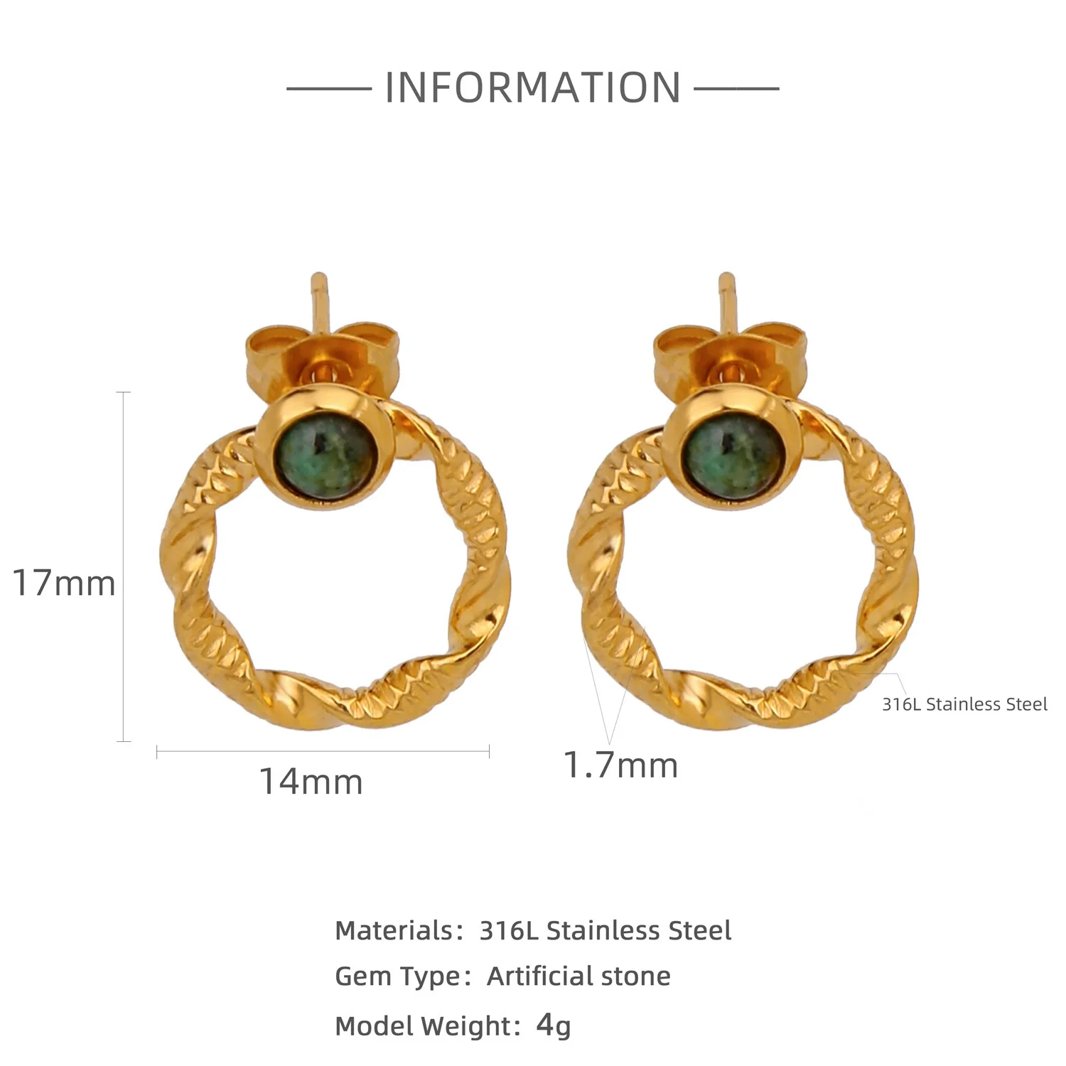 Wholesale Geometric Personality Earrings Acrylic Stainless Steel Mixed Material 18K Gold Plated Electroplating For Women - Image 14