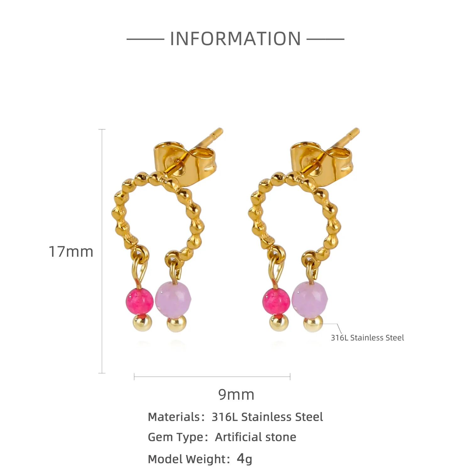 Wholesale Geometric Personality Earrings Acrylic Stainless Steel Mixed Material 18K Gold Plated Electroplating For Women - Image 23
