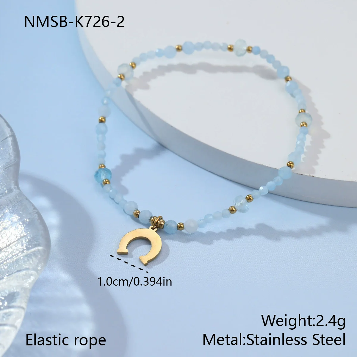 Wholesale Geometric Stainless Steel 18K Electroplated Beaded Bracelets For Women - Image 7