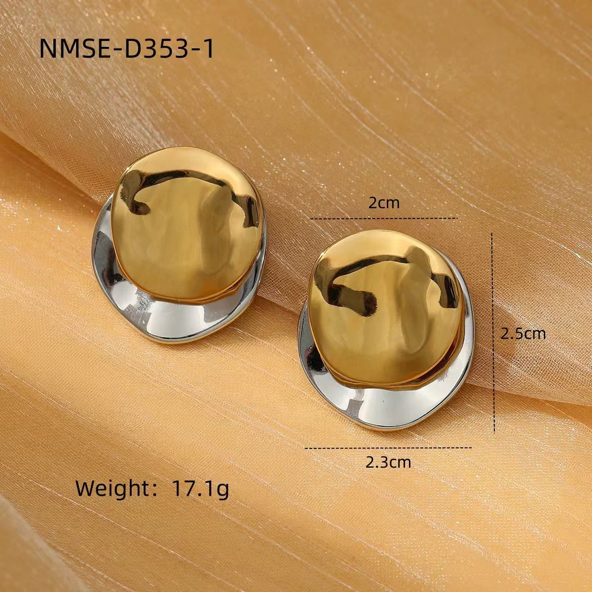 Wholesale Geometric Stainless Steel 18K Gold And Silver Electroplated Earrings For Women - Image 11