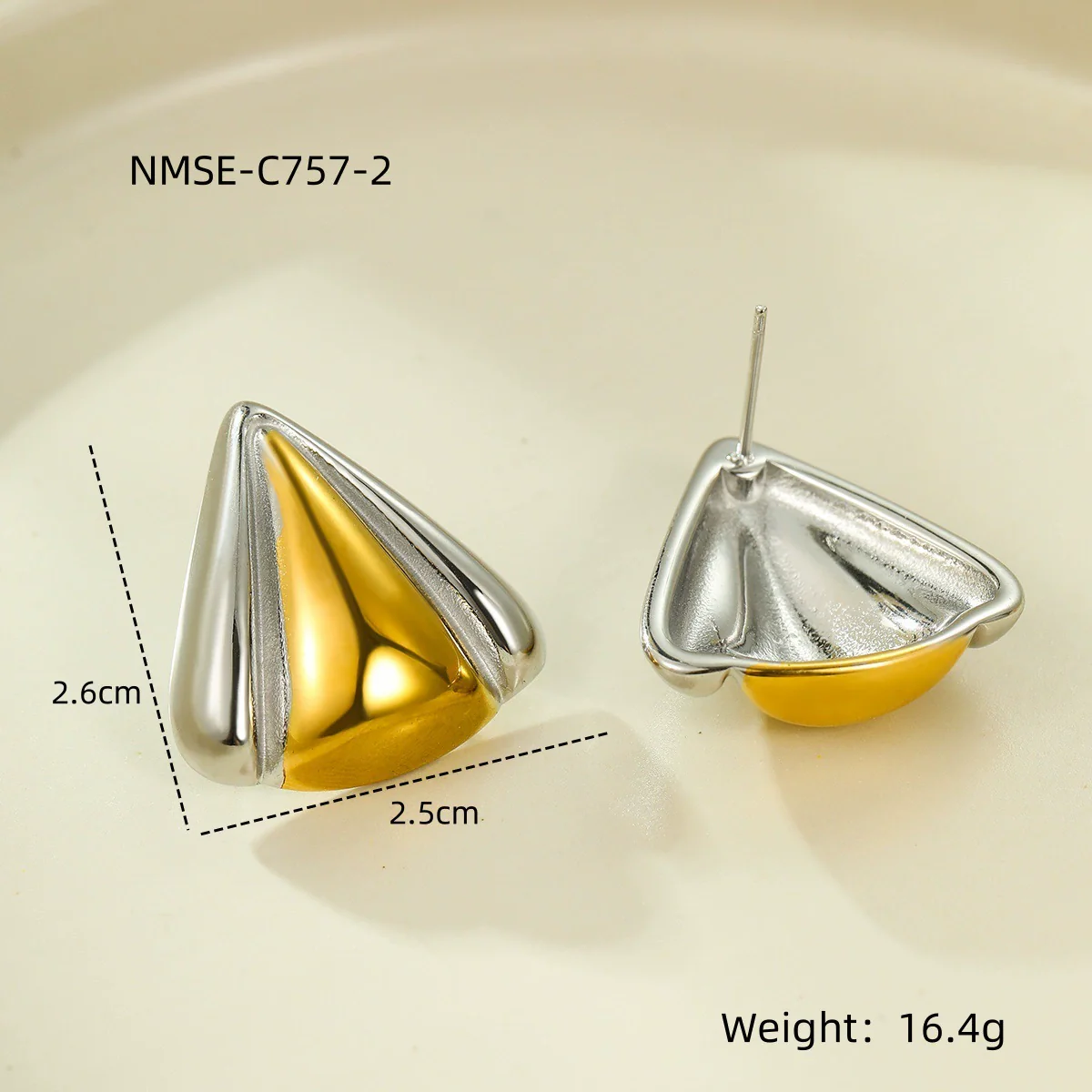 Wholesale Geometric Stainless Steel 18K Gold And Silver Electroplated Earrings For Women - Image 16