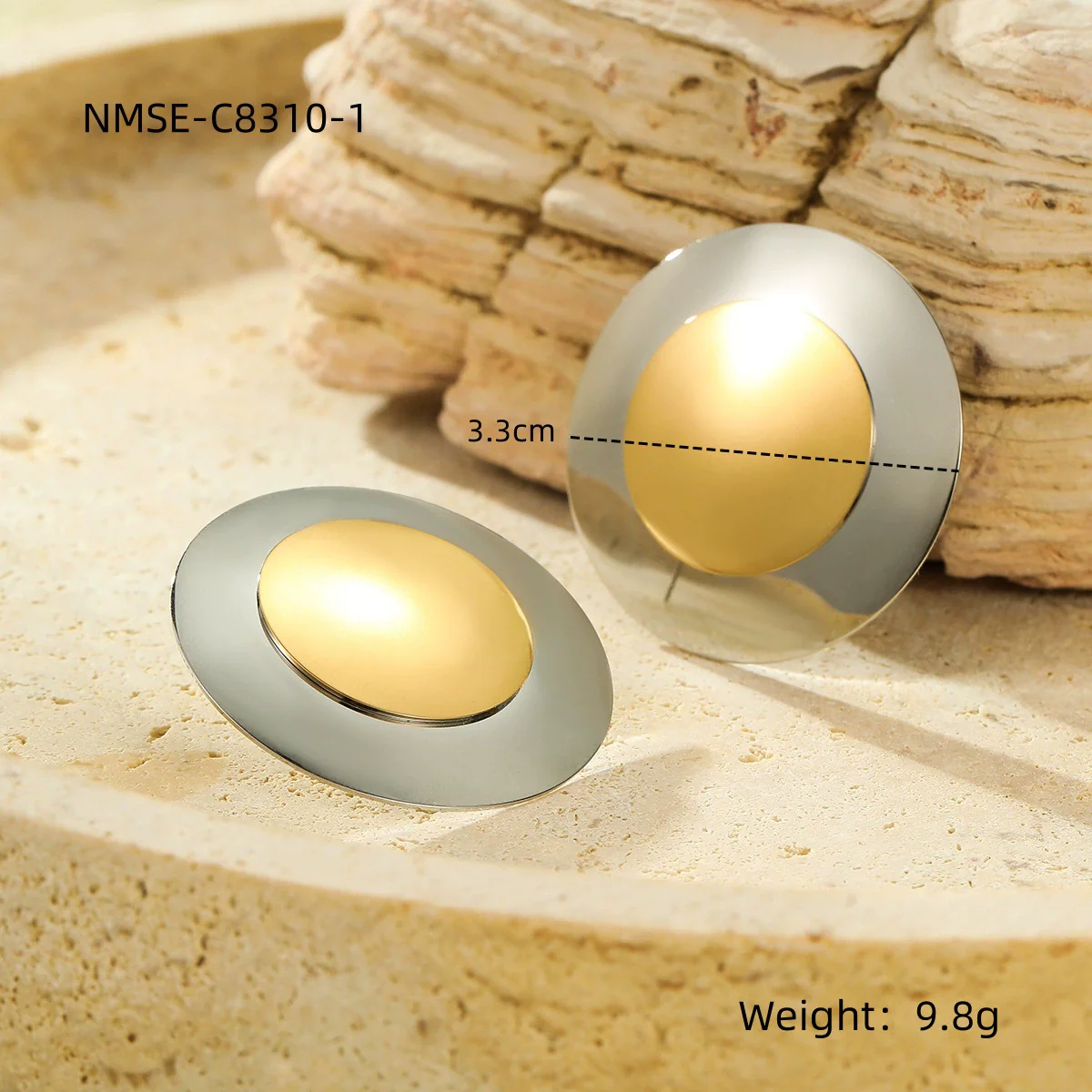 Wholesale Geometric Stainless Steel 18K Gold And Silver Electroplated Earrings For Women - Image 17