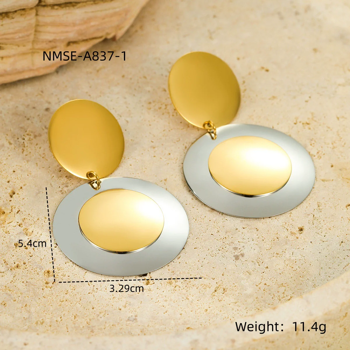 Wholesale Geometric Stainless Steel 18K Gold And Silver Electroplated Earrings For Women - Image 18