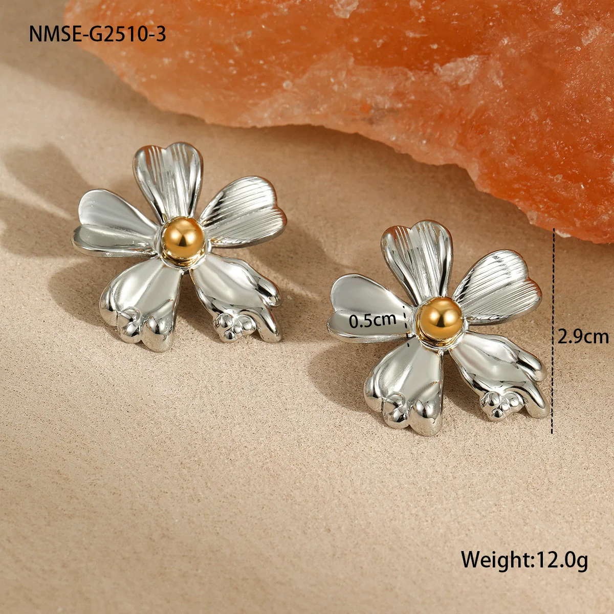 Wholesale Geometric Stainless Steel 18K Gold And Silver Electroplated Earrings For Women - Image 8