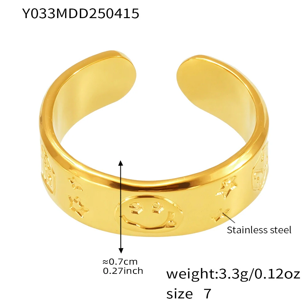 Wholesale Geometric Stainless Steel 18K Gold Plated Women's Finger Ring - Image 10
