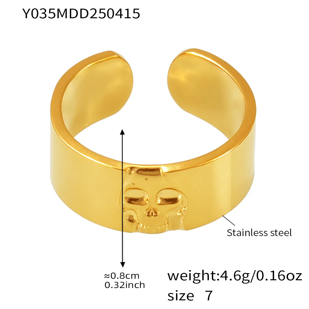 Wholesale Geometric Stainless Steel 18K Gold Plated Women's Finger Ring - Image 12