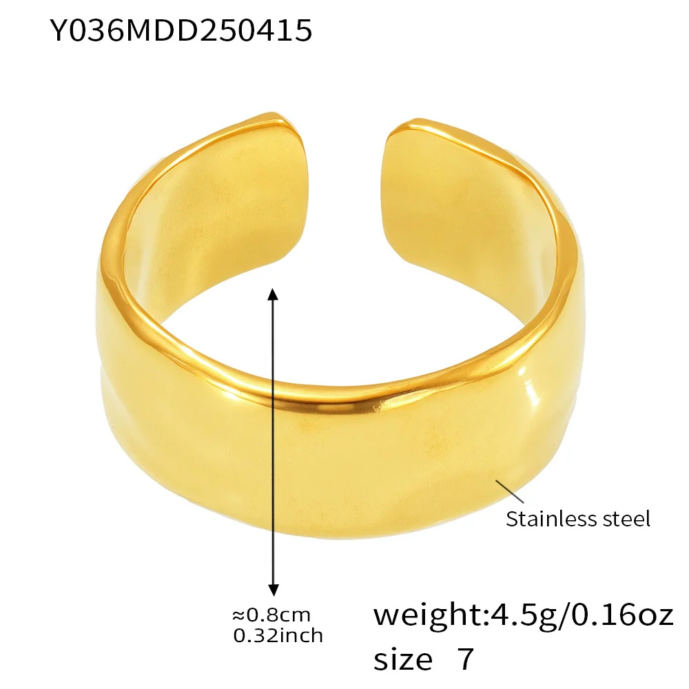 Wholesale Geometric Stainless Steel 18K Gold Plated Women's Finger Ring - Image 13