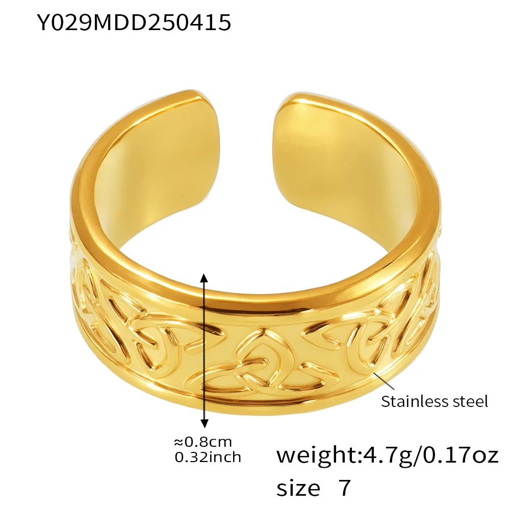 Wholesale Geometric Stainless Steel 18K Gold Plated Women's Finger Ring - Image 6