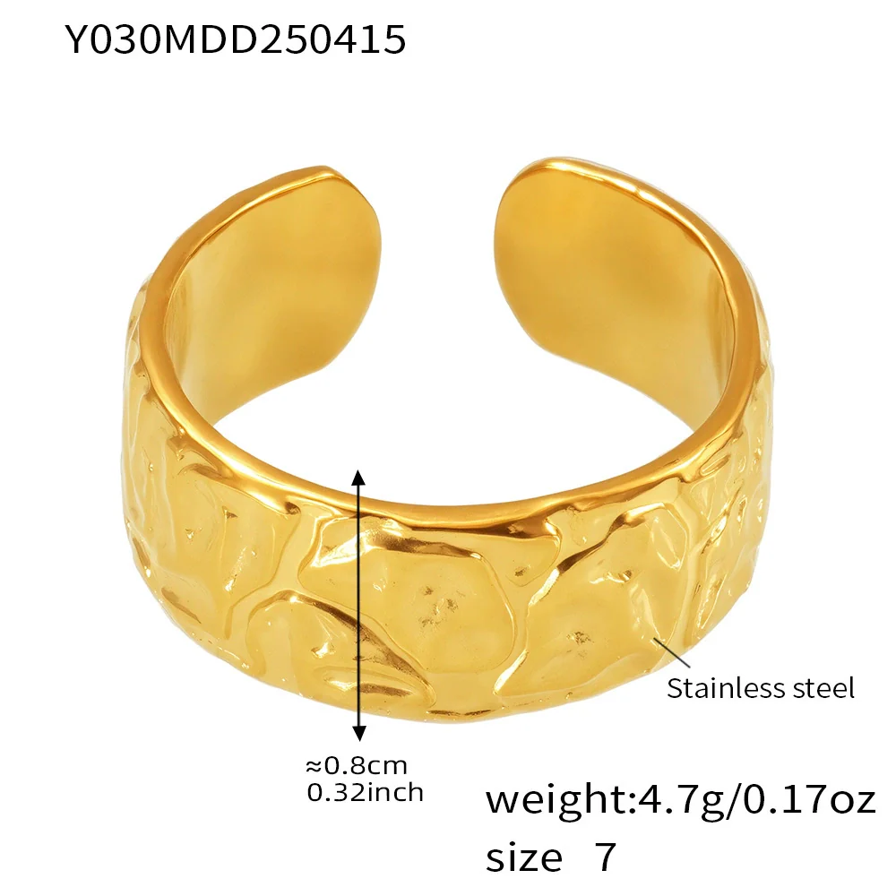 Wholesale Geometric Stainless Steel 18K Gold Plated Women's Finger Ring - Image 7