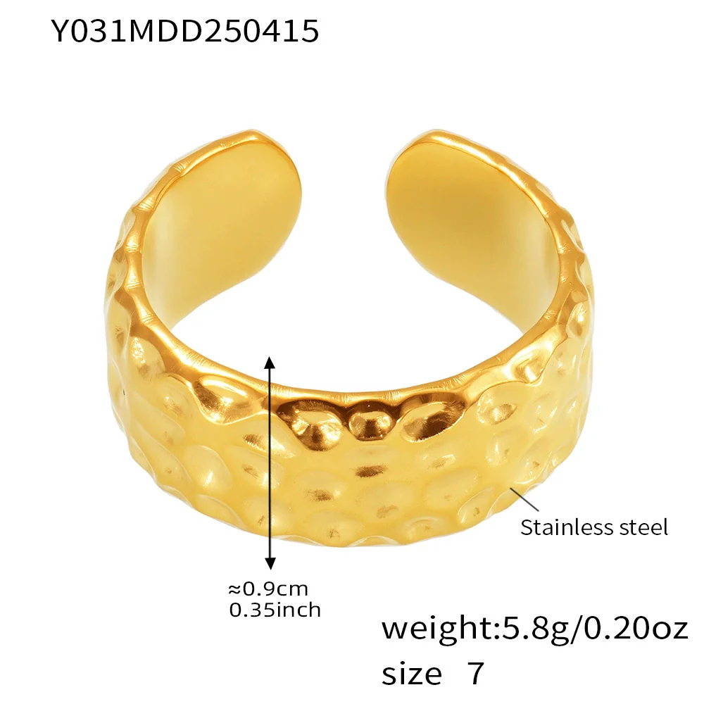Wholesale Geometric Stainless Steel 18K Gold Plated Women's Finger Ring - Image 8