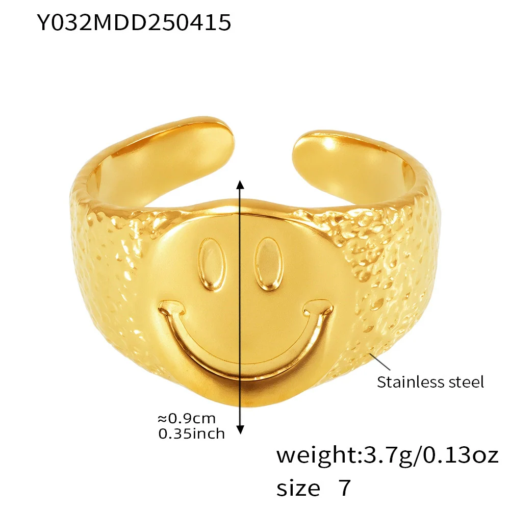 Wholesale Geometric Stainless Steel 18K Gold Plated Women's Finger Ring - Image 9