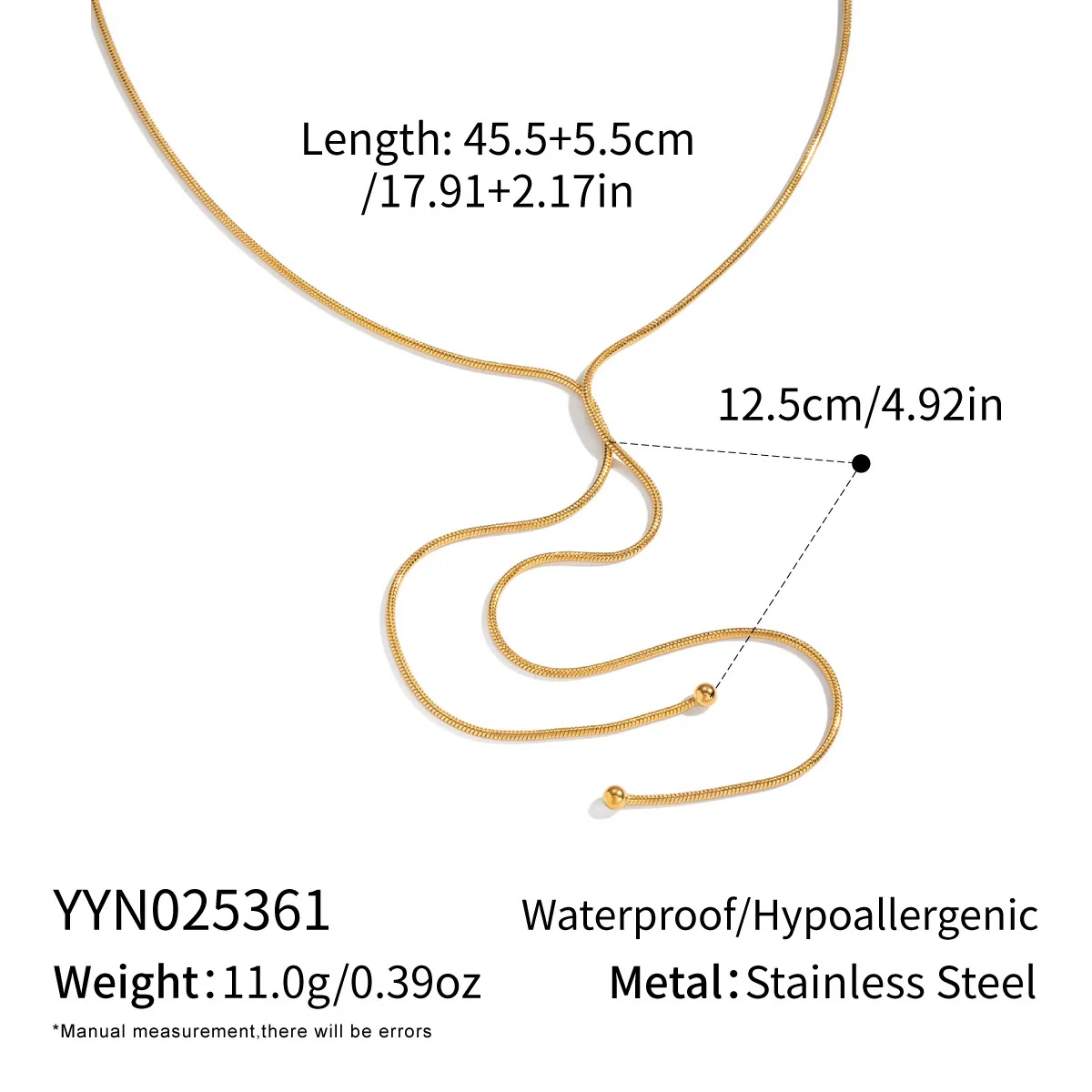 Wholesale Geometric Stainless Steel 18K Real Gold Plated Chain Necklace For Girls - Image 10