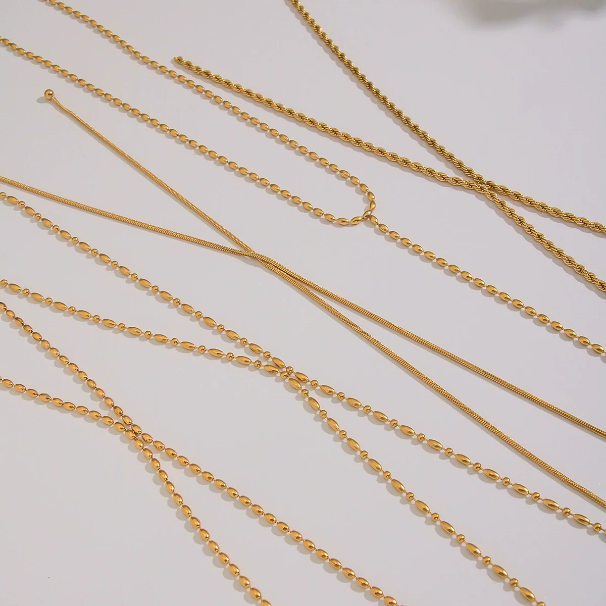 Wholesale Geometric Stainless Steel 18K Real Gold Plated Chain Necklace For Girls - Image 4