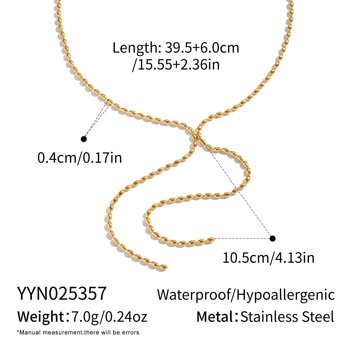 Wholesale Geometric Stainless Steel 18K Real Gold Plated Chain Necklace For Girls - Image 6