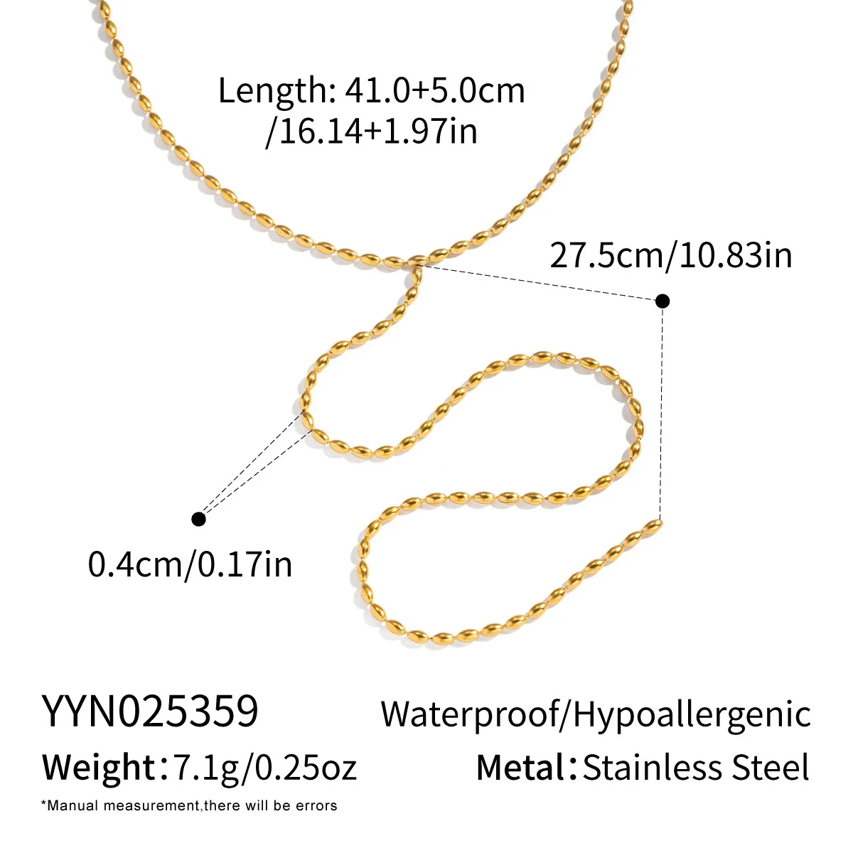 Wholesale Geometric Stainless Steel 18K Real Gold Plated Chain Necklace For Girls - Image 8