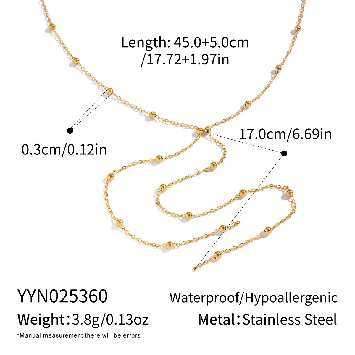 Wholesale Geometric Stainless Steel 18K Real Gold Plated Chain Necklace For Girls - Image 9