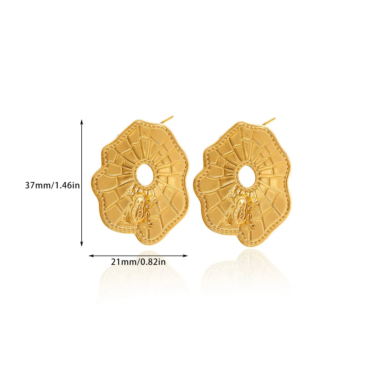 Wholesale Geometric Stainless Steel And Gold Electroplated Earrings For Unisex - Image 5