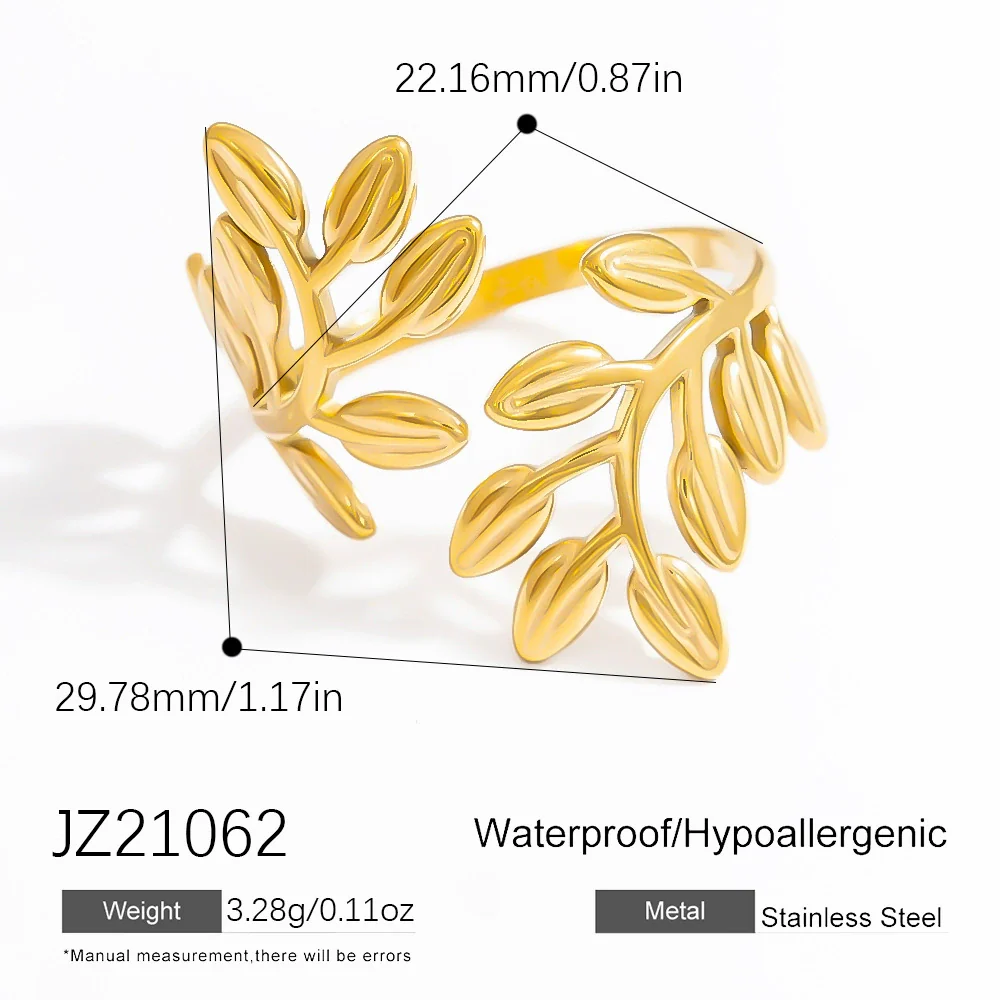 Wholesale Geometric Stainless Steel And Titanium Steel Electroplated 18K Gold Women's Ring - Image 8