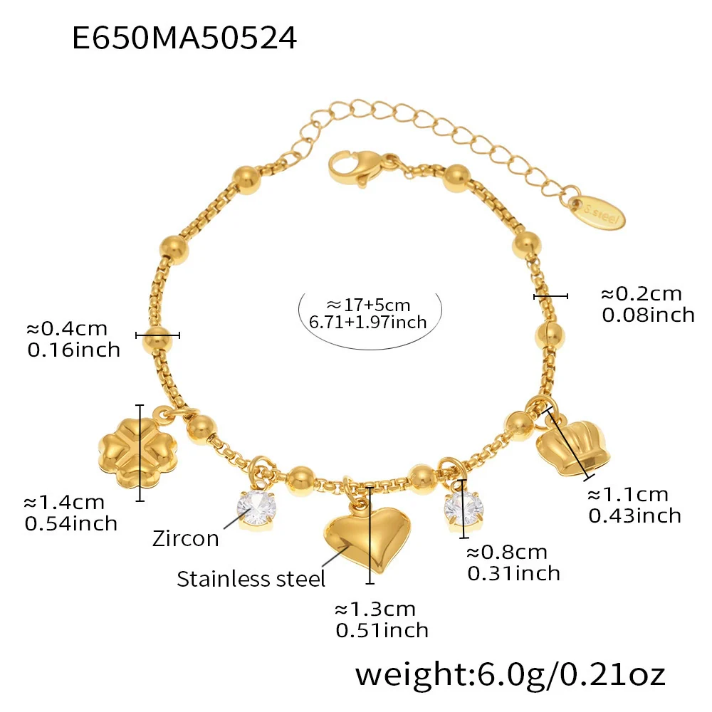 Wholesale Geometric Stainless Steel Electroplated 18K Real Gold 5A Zircon Diy Bracelet Anklet Jewelry For Women - Image 17