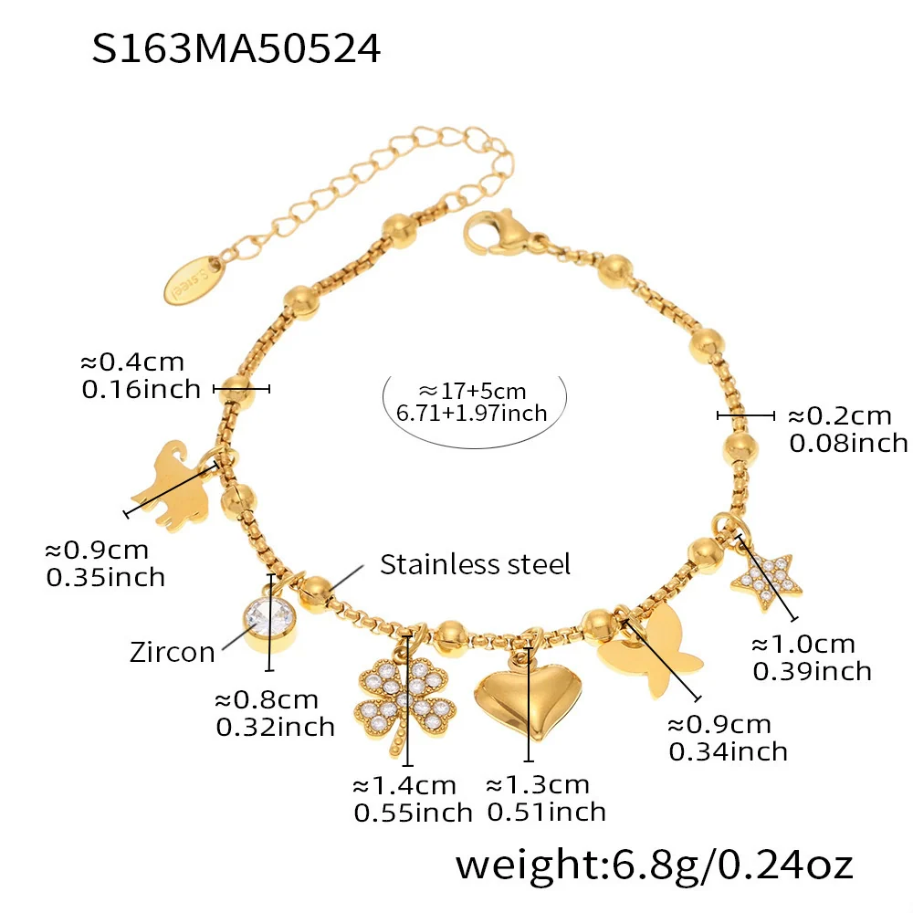 Wholesale Geometric Stainless Steel Electroplated 18K Real Gold 5A Zircon Diy Bracelet Anklet Jewelry For Women - Image 23