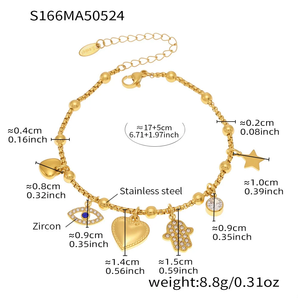 Wholesale Geometric Stainless Steel Electroplated 18K Real Gold 5A Zircon Diy Bracelet Anklet Jewelry For Women - Image 26