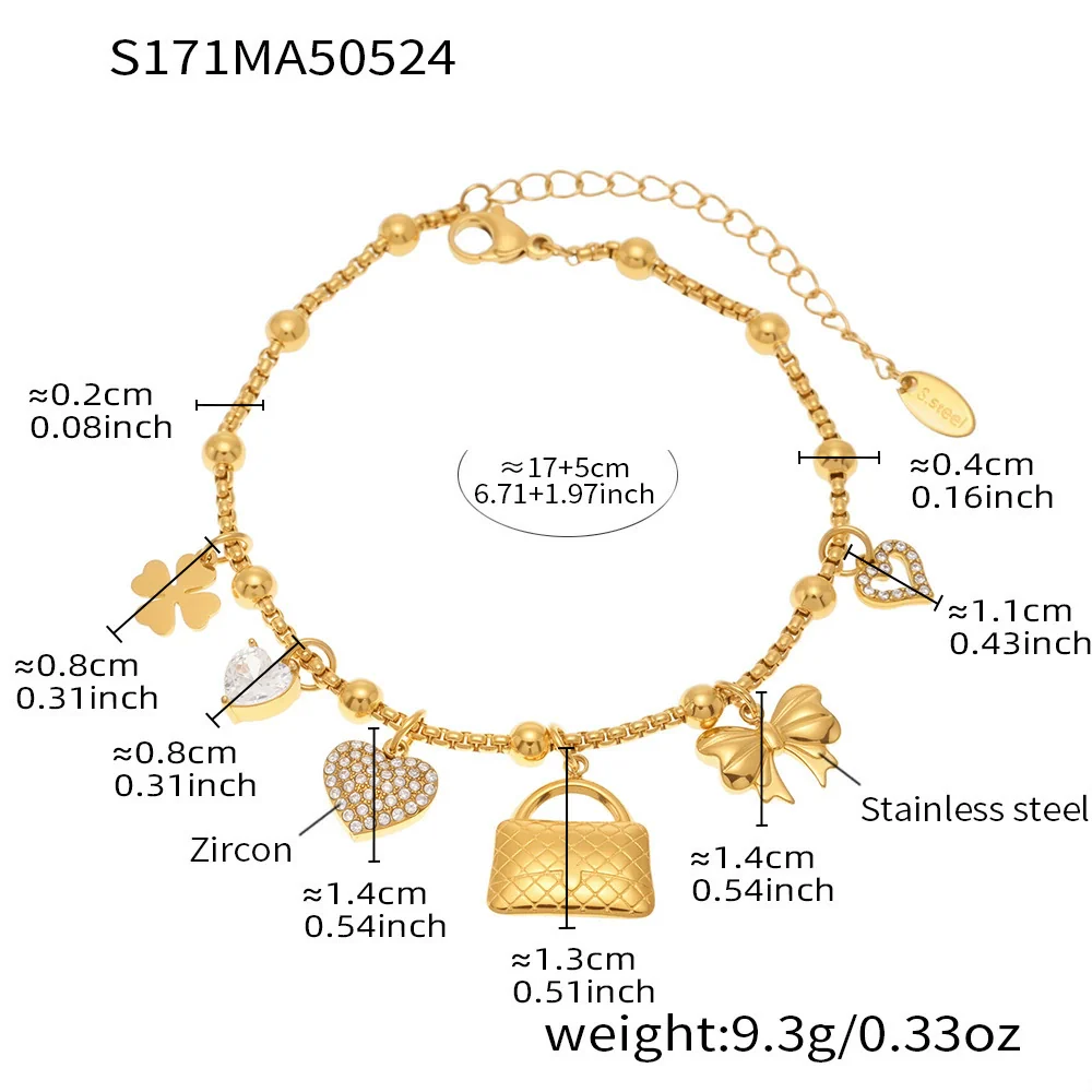 Wholesale Geometric Stainless Steel Electroplated 18K Real Gold 5A Zircon Diy Bracelet Anklet Jewelry For Women - Image 31